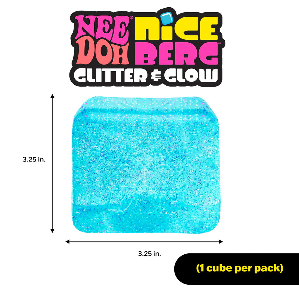 NeeDoh | Nice Berg- Glitter & Glow | Huge Super Squeeze!