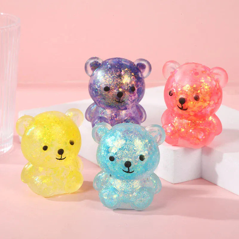 Squishy Glitter Bear Stress Toy - Slow Rebound Sensory Fidget