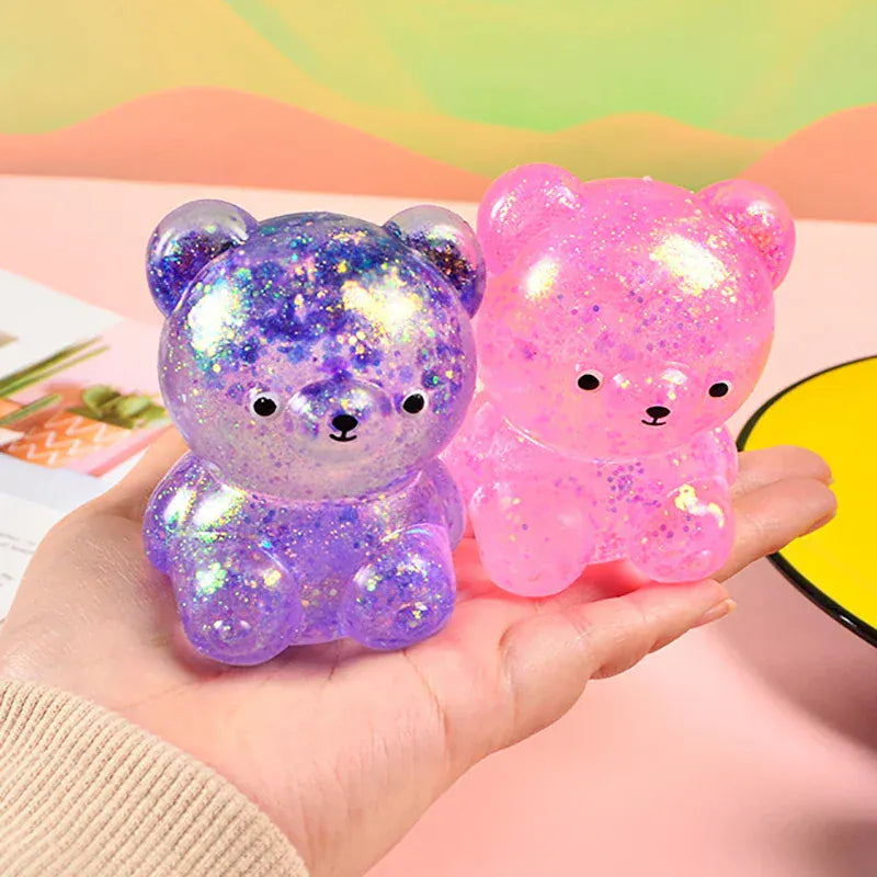 Squishy Glitter Bear Stress Toy - Slow Rebound Sensory Fidget